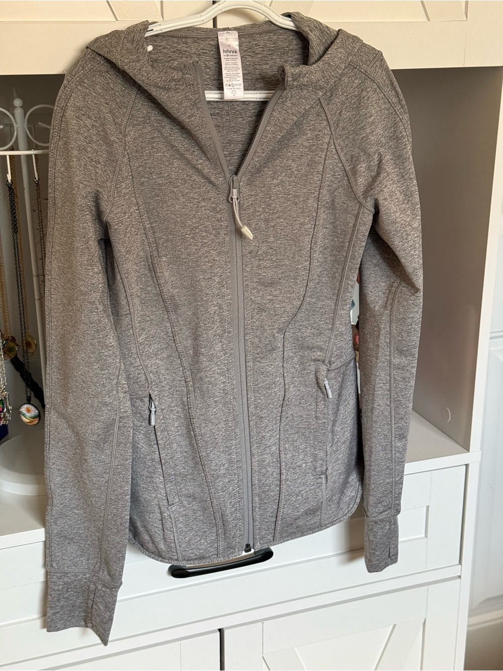 Ivivva Heather Gray Full-Zip Hooded Jacket